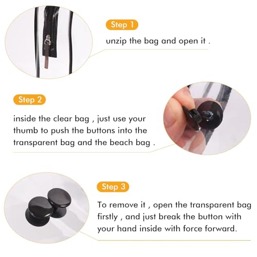 MaxSimple Clear Beach Tote Bag Set with Waterproof Insert Bags & Key Holders