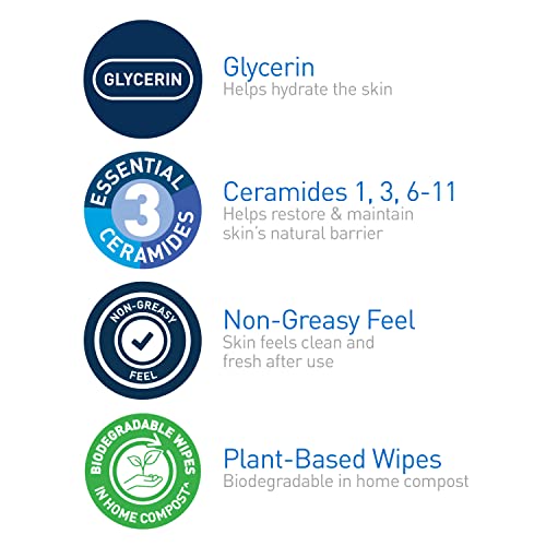 CeraVe Hydrating Makeup Remover Wipes, 25ct - Fragrance-Free and Plant-Based