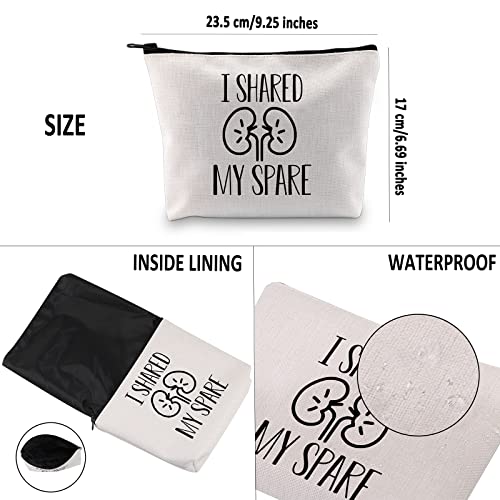 I Shared My Spare Kidney Donor Canvas Makeup Bag - Organ Donation Gift