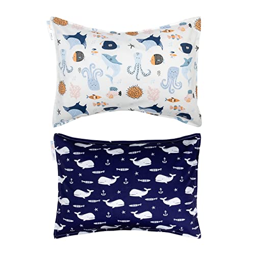 ALVABABY Organic Cotton Toddler Pillowcases - 2 Pack, 14x19 in