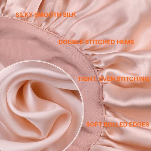 Full Shine Pink Adjustable Satin Hair Bonnet for Sleeping