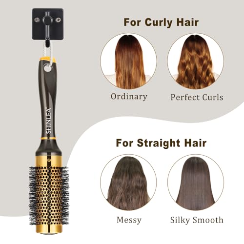 SHINLEA Small Round Brush for Blow Drying - 1.3 Inch Barrel