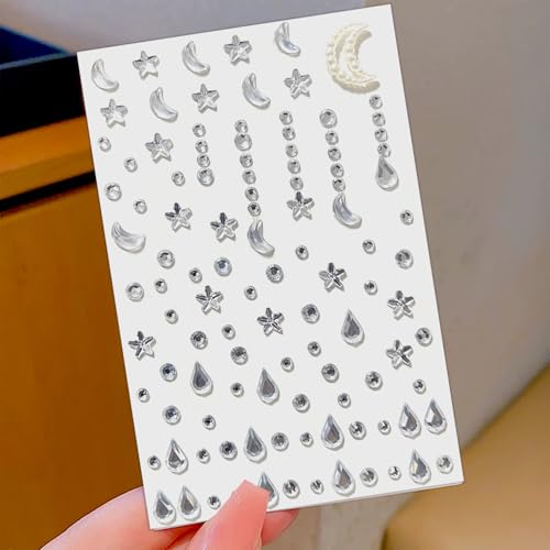 Face Gems & Rhinestones for Festival Makeup - Self-Adhesive Jewels