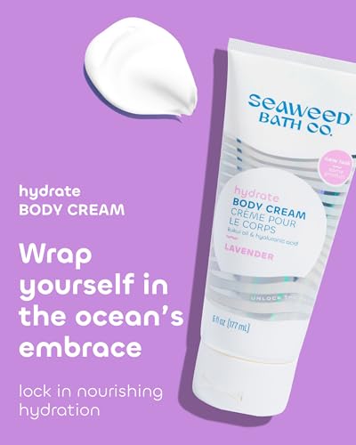 Seaweed Bath Co. Hydrate Lavender Body Cream 6 oz - Vegan, Natural Moisturizer