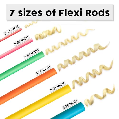 42-Piece Flexi Rod Hair Curler Set with Hair Dryer Bonnet for Heatless Curls