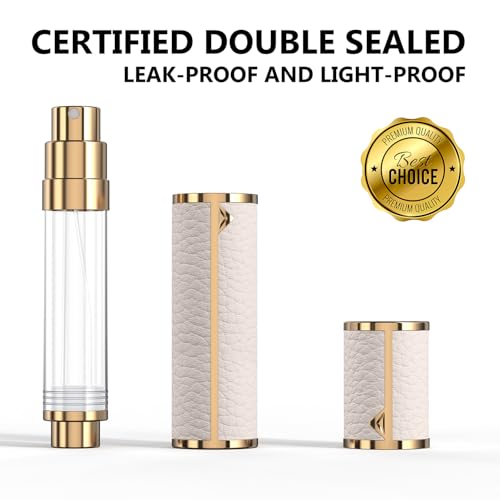 8ML Refillable Travel Perfume Atomizer - White Leather Spray Bottle