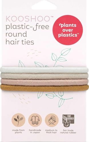 Kooshoo Eco-Friendly Hair Ties for Women | Plant-Based, No-Snap Design