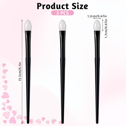 Molain 3-Pack Silicone Eyeshadow Brushes for Cream & Liquid Makeup