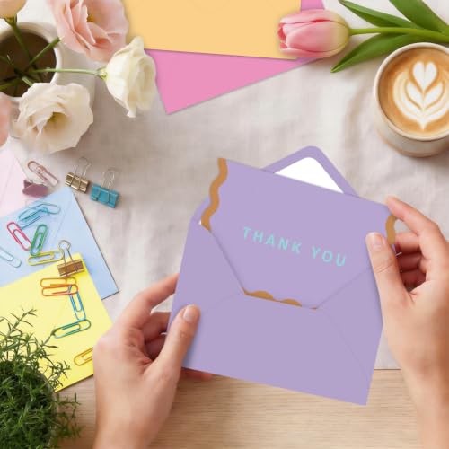 24 Pack Colorful Thank You Cards with Envelopes - Blank Notes