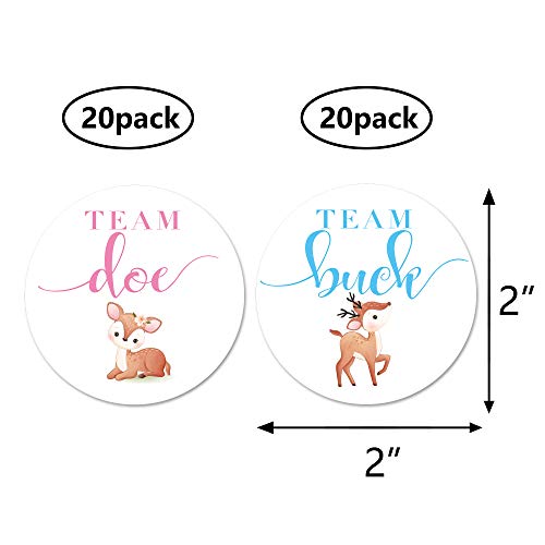Deer Gender Reveal Stickers Set - 40 Adhesive Labels for Baby Showers