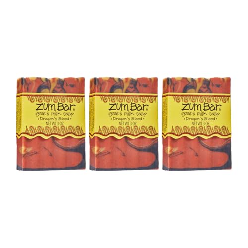 Zum Goat's Milk Soap Bar - Dragon's Blood Scent, 3 oz Pack of 3 - Natural & Cruelty-Free