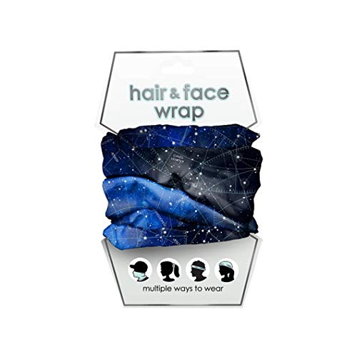 Spoontiques Constellations Hair Wrap - 1 Pack Multifunctional Headband, Bandanna, Gaiter & Scarf