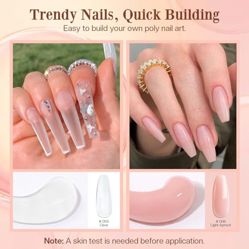 Modelones A1-Nude Poly Nail Gel Kit with Slip Solution & Base Coat