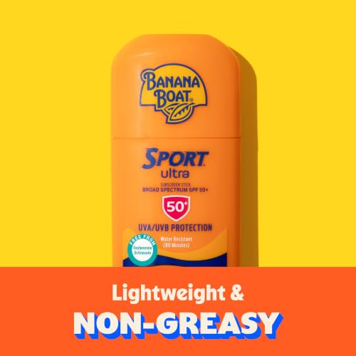 Banana Boat Sport SPF 50 Sunscreen Stick 1.5 oz - Water & Sweat Resistant, Broad Spectrum UVA & UVB Protection