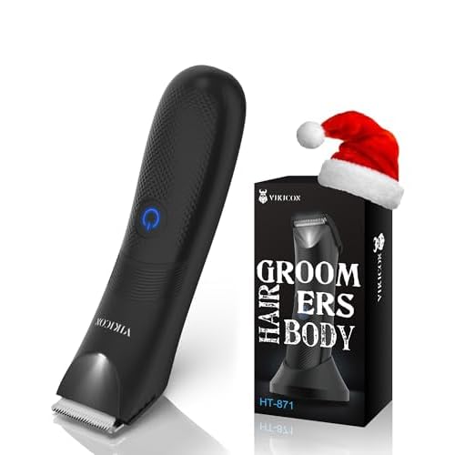 Manscape Trimmer for Men - No Nicks Electric Razor-Shaver for Balls/Pubic/Groin/Legs/Chest Hair Removal w/Light & Ceramic Blade, IPX7 Waterproof Full Body Hair Groomer USB-C Charging, Gifts for Men