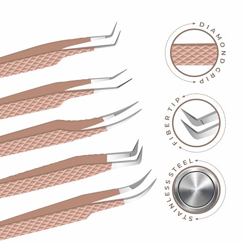 Professional Fiber Tip Tweezers for Eyelash Extensions