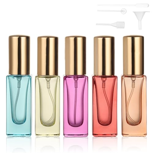 5ml Refillable Travel Perfume Bottle Set - 5pcs Glass Atomizers
