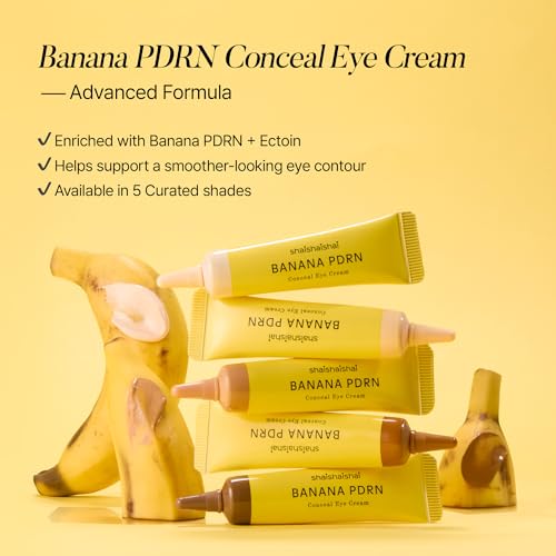 shaishaishai BANANA PDRN Conceal - Hydrating Under Eye Cream & Dark Circle Coverage, Advanced Formula with PDRN + Ectoin, Non-Sticky, Korean Skincare, 0.52 oz (Vanilla)