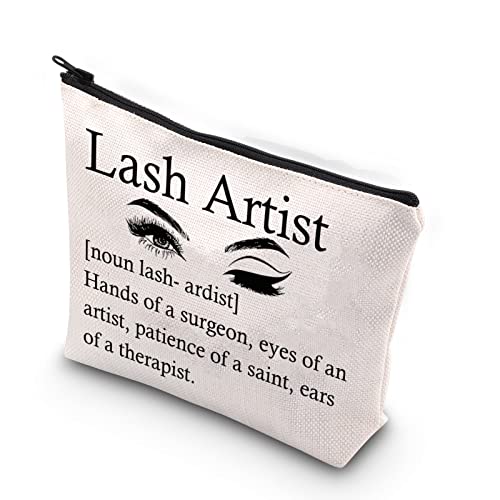 Lash Artist Cosmetic Bag - Waterproof Cotton Linen Makeup Travel Pouch