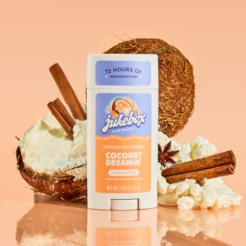 Jukebox Natural Deodorant for Women - Aluminum Free, 72-Hour Odor Control, Coconut Dreamin' Scent