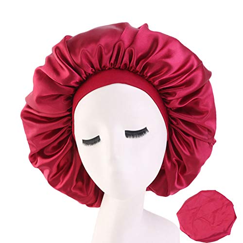 U Brands Extra Large Satin Sleep Cap - Jumbo 6 Pack with Elastic Band