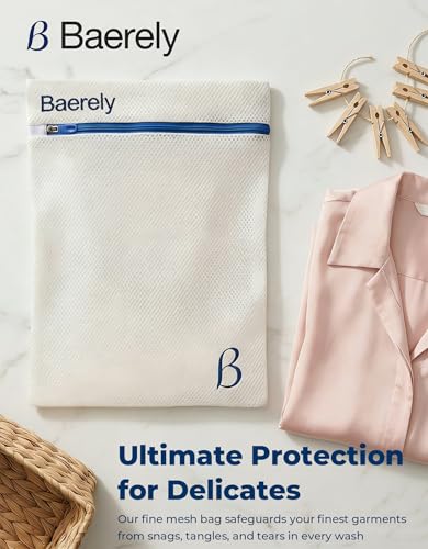 Laundry Bags for Delicates - 2 Pack High-Density Mesh 12x16 in Pearl White
