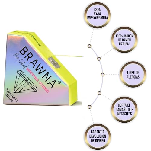BRAWNA Pre-Inked PMU Mapping String for Brows & Lips - 2 Pack (White/Yellow)
