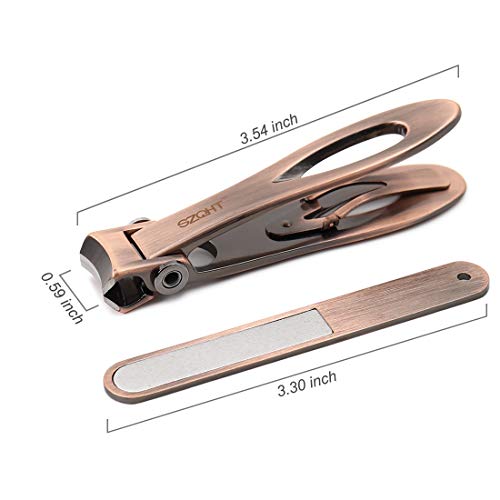 Bronze Toenail Clippers for Thick Nails - Ultra Wide Jaw Opening
