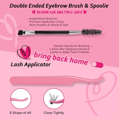 PRO LASHBEAUTY DIY Lash Extension Kit 30D+40D D Curl 280 Pcs with Bond Seal & Remover