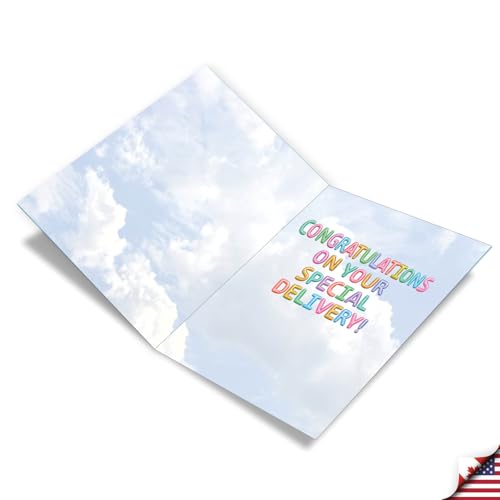 Jumbo Baby Congratulations Card for New Parents - 8.5 x 11 Inch