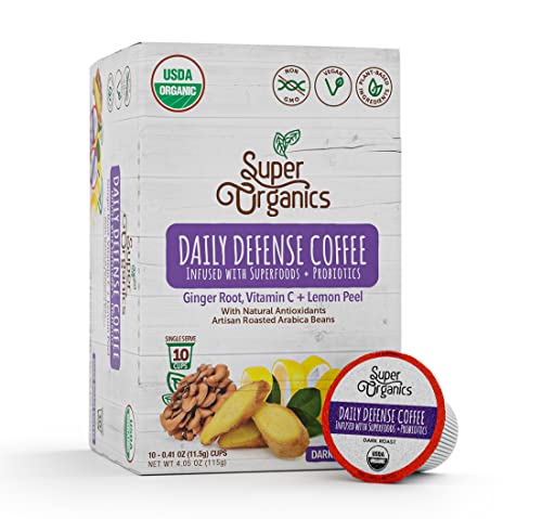 Organic Dark Roast Coffee Pods with Probiotics - 10ct K-Cups
