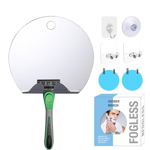 Stianiiie Fogless Shower Mirror with Razor Holder & Anti-Fog Sheets