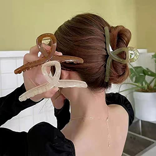 Large Jelly Hair Claw Clips Set for Thick Hair - 4 Pcs