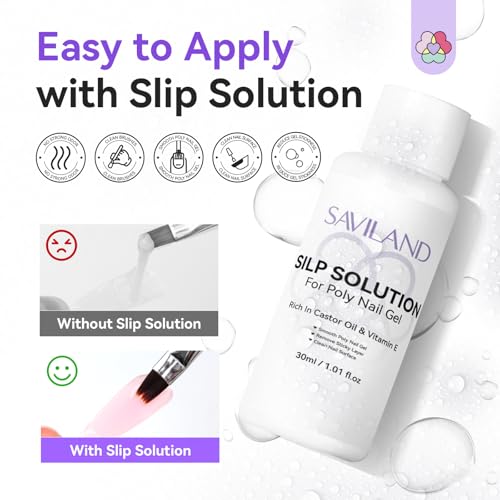 SAVILAND Hema-Free Poly Gel Nail Starter Kit with UV Lamp & 4 Colors