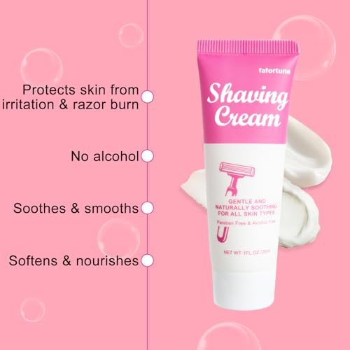 Womens Shaving Cream Bulk Travel,1fl oz/30ml Shave Gel for Women,Care Dry Skin Womens Shave Gel for Travel Guests(Jasmine,Pack of 5)