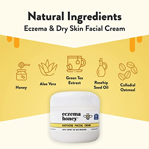 Eczema Honey Soothing Facial Cream - Natural Dry Skin Repair Lotion (2 Oz)