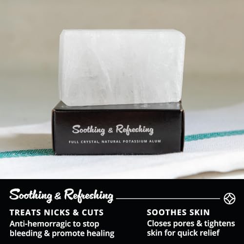 Royal Shave Natural Alum Block 3.5 oz - Soothing Aftershave Styptic Stone