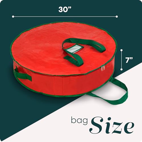 Handy Laundry Christmas Wreath Storage Bag - 36" Durable & Zippered, 2-Pack