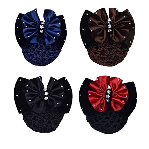 Women Hair Clips with Bows - Set of 4 Elegant Hair Accessories for Formal & Casual Styles