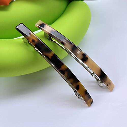HYFEEL Long French Barrettes for Thick Hair - 3 Pack Acrylic Clips