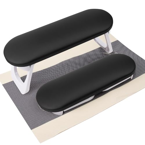 Subay Foldable PU Leather Nail Arm Rest - Black Manicure Cushion