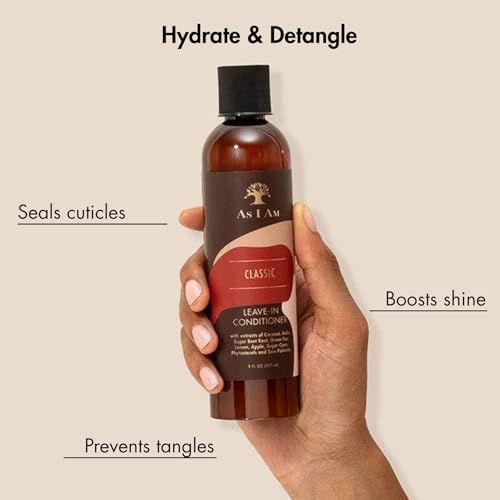 As I Am Detangling Leave-in Conditioner, 8 Ounce - Moisturizes & Strengthens Hair