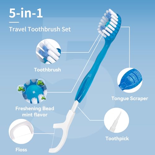 20 Count Disposable Toothbrushes with Toothpaste - On The Go Mini Brushes