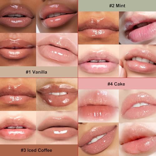 Lakerain 4-Piece Lip Glossy Butter Balm Set - Nourishing & Non-Sticky