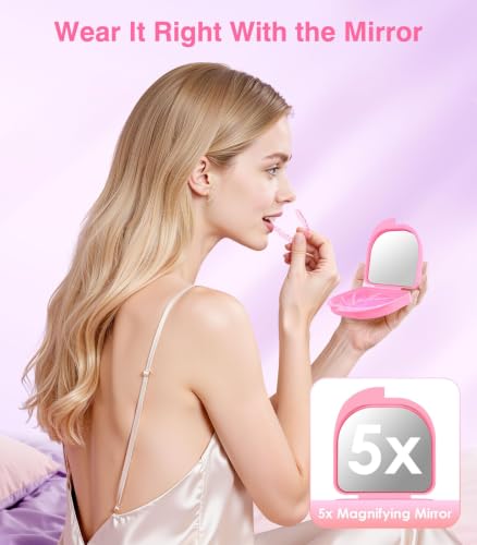 Litlcutie Mouth Guard for Teeth Grinding - Pink & Clear, 4 Pack (2 Large + 2 Small)