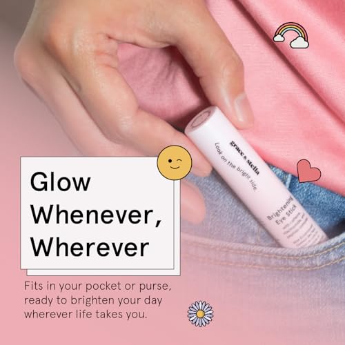 grace & stella Under Eye Brightener Balm Stick - Travel Essentials - Caffeine Eye Cream for Dark Circles, Puffiness, Wrinkles - Vegan Moisturizer Stick with Niacinamide, Hyaluronic Acid (0.13oz/3.5g)