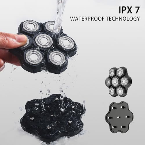 VODOZAVA 7D Magnetic Replacement Blades for Head Shaver - Blackm7