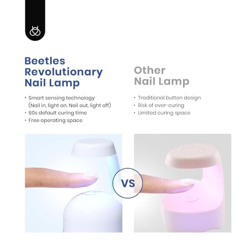 Beetles Short Almond Gel Nail Kit 240pcs with Mini UV Lamp