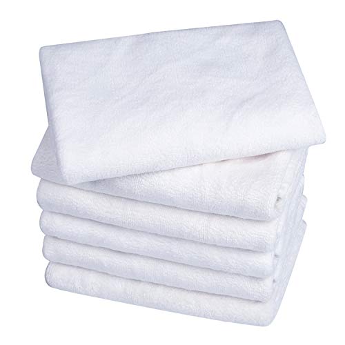 KLNYOO Microfiber Face Towels - Soft, Fast Drying, 12x12 inches, 6 Pack