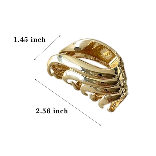 BeeGift 3Pcs Metal Hair Clips Set - Mixed Colors, 4 Inch Geometric Hair Jaw Clips for Women & Girls, Fashion Hair Accessories